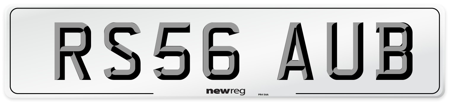 RS56 AUB Number Plate from New Reg
